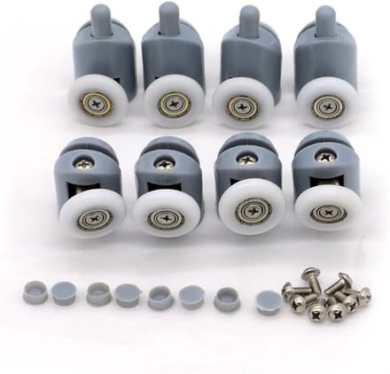 Allecta - Set van 8 douchedeurwieltjes - Vervangende onderdelen - Diameter 23 mm