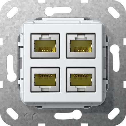 Gira 4-Poorts Cat 6A RJ45 Modulaire Jack 10GB Basis Eenheid - 569903