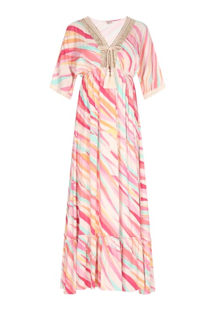 IZIA Jurk Dames Roze Veelkleurig