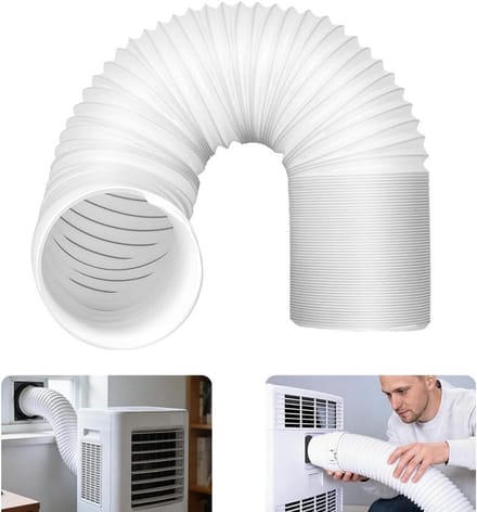 Afvoerslang - Ventilatieslang Flexibel - Lucht Afvoeren - Intrekbaar PP Materiaal - 150mm 2 Meter - Wit