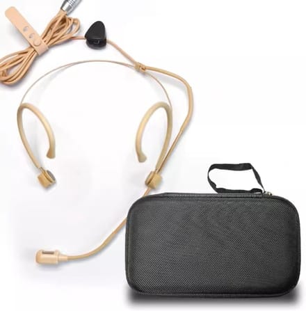 Draadloze Headset Microfoon - Hoofdgedragen Systeem - Zingen Optredens - Ruisonderdrukking - Verstelbaar - Beige