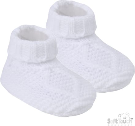 Soft Touch Babyslofjes De Luxe Chain Knit 6-12 Maanden Unisex (Off) White ABO14