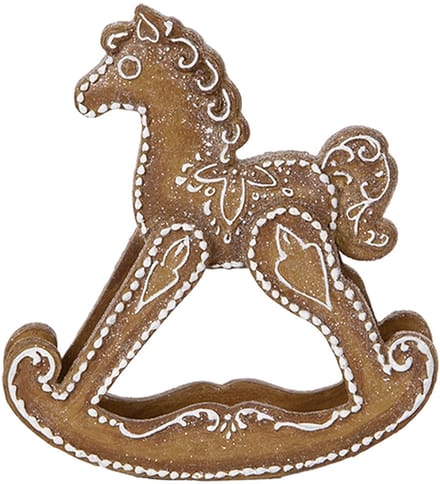 Clayre & Eef Decoratie Beeld Hobbelpaard 14x4x15 cm Bruin Kunststof