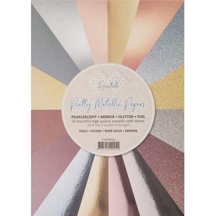 Metallic en glitter papiermix, A4, 32 vellen