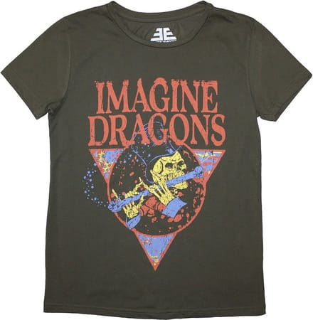 Imagine Dragons - Skeleton Flute Dames T-shirt - S - Groen