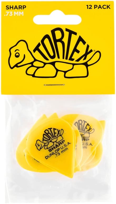 Jim Dunlop Tortex Sharp - Plectrums - 0,73 mm - Player's Pack 12 Stuks
