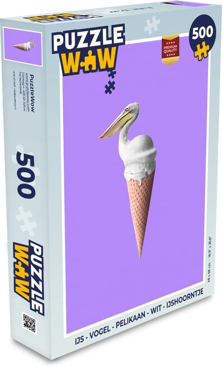 Puzzel IJs - Vogel - Pelikaan - Wit - IJshoorn - Legpuzzel - Puzzel 500 stukjes