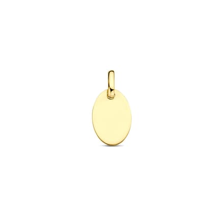 9K Geelgouden 9k graveerhanger ovaal 15 mm - 8000171