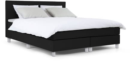 Maxi Owen Boxspring 120x200 cm - Gestoffeerde Boxspring met Matras - Bed - Zwart - Tweepersoonsbed