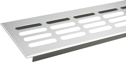 Ventilatierooster Aluminium - Luchtgril - Woning Ventileren - Met Achterflens - 1500mm - Zilver