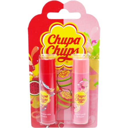 Chupa Chups - Lip Balm Duo - Set Watermelon Mix en Peach Pulp