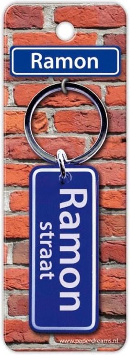 Paper Dreams Sleutelhanger Straatnaam Ramon 9 Cm Staal Blauw