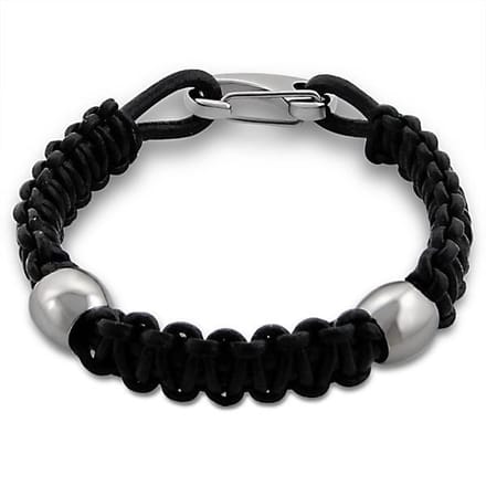 Montebello Armband Airan - 316L Staal PVD - Leer - Bedels - 21cm