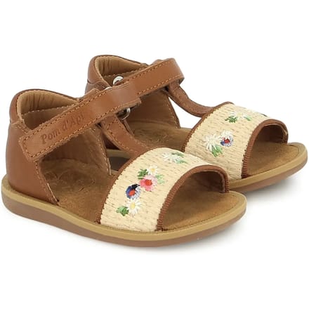 Sandalen voor babymeisjes Pom d'Api Poppy Air Natur