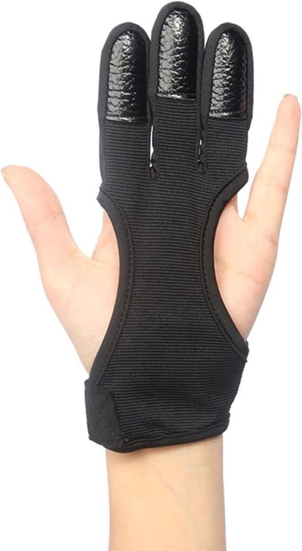 Beschermende 3-Finger Boogschiet Handschoenen, Verstelbaar en Antislip, Ideaal voor Boogschutters, 1 Stuk