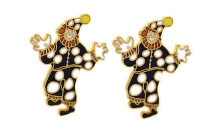 Behave - Oorringen dames - clownmotief - zwart en wit - 3 cm