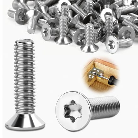Countersunk Head Schroeven 16mm, 30 Stuks, Torx RVS 304, Voor Hout, Meubels en Metaalbewerking