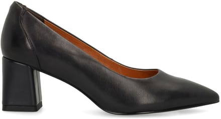 No Stress - Dames - Donkerblauwe leren pumps - Maat 39