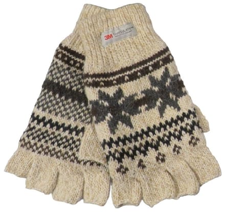 Thinsulate handschoen heren halve vingers - 30% wol