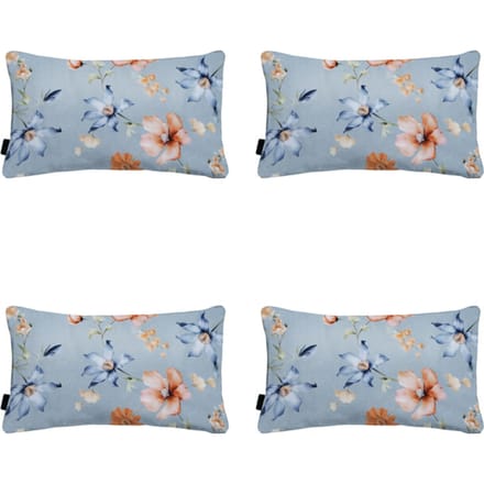Madison - Sierkussen Florina blue - Ca. 30x50 cm - Set van 4