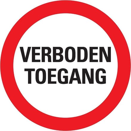Pickup bord rond diameter 30 cm - Verboden toegang