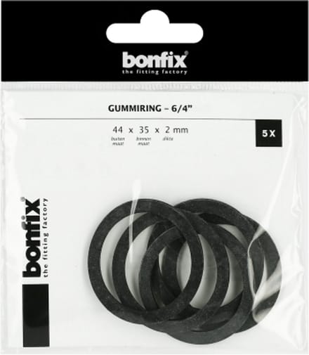 BONFIX Gummiring 6/4" (44 x 35 x 2 mm) 5 stuks