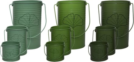 Esschert design - Groentinten windlicht set van 3