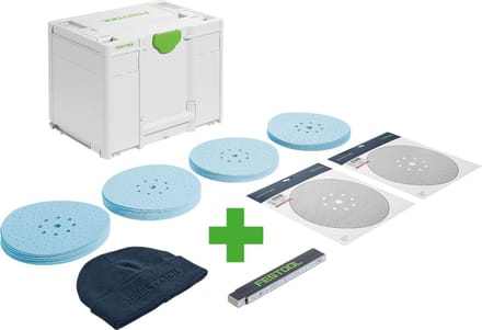 Festool D225 GR SYS Set-P schuurset ( 578280 ) 110 stuks P80 - P320 + kap + duimstok + systainer