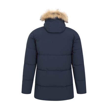 Mountain Warehouse Waterafstotende gewatteerde parka voor heren (Marine)