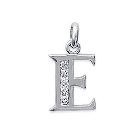 Blinx Jewels Zilveren Hanger Letter E Steentjes