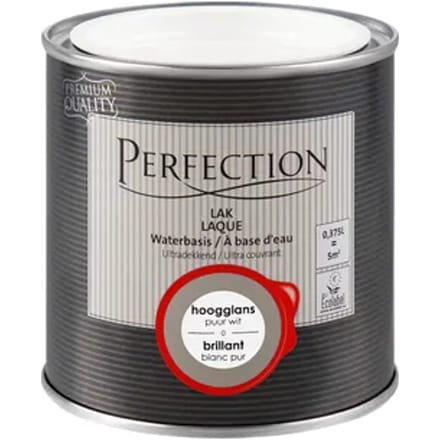 Perfection Houtlak Lak - Hoogglans - Puur Wit - 375ml