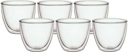 Villeroy & Boch Manufacture Rock – Set van 6 Dubbelwandige Theeglazen | 250 ml | Borosilicaatglas | Magnetron- & Vaatwasserbestendig