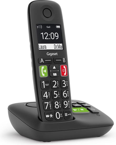 Gigaset E290A BLACK Analoge-/DECT-telefoon Nummerherkenning Zwart