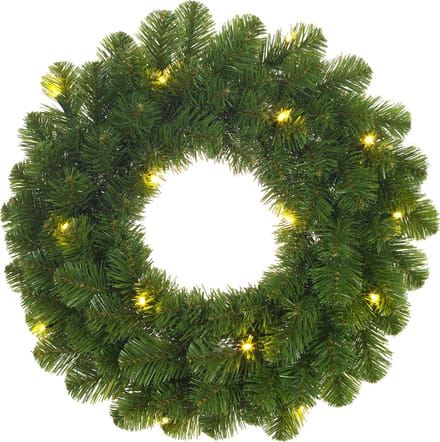 Black Box Norton Kerstkrans - 60 cm - Groen - 30 lampjes warmwit led op batterij
