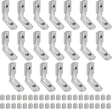 20x Hoekverbinding 90 Graden voor T-Profiel Aluminium Structuurdelen - Zinklegering