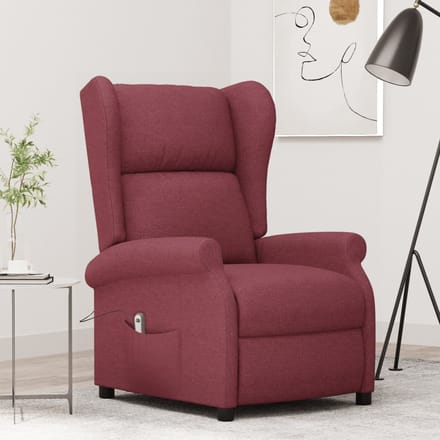 vidaXL - Fauteuil - elektrisch - verstelbaar - stof - wijnrood