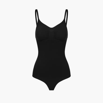 cfab - Bodysuit met corrigerende werking en string - Zwart - 4XL - Corrigerende Body - Naadlos - corrigerend ondergoed dames