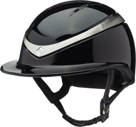 Charles Owen Halo Luxe Glossy Zwart/Platinum - 55