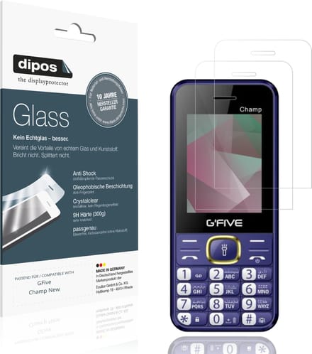 dipos – 2x Pantserfolie geschikt voor GFive Champ New | 9H Screenprotector
