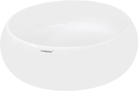 Ronde wastafel zonder overloop Ø 35x12 cm Wit keramiek LuxeBath