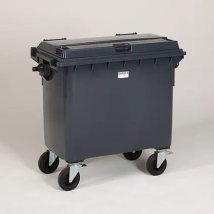Engels Donkergrijze Afvalcontainer – 660 Liter, Hdpe Kunststof