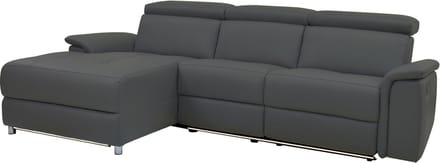Pareli-Hoekbank - Elec. Relax - Grijs PU