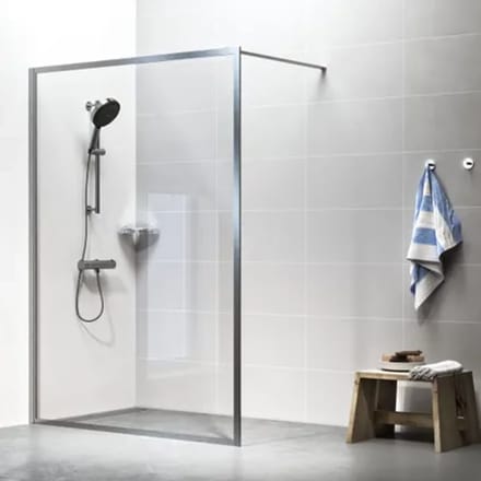 Sealskin Inloopdouche Contour A3 98x200cm - Geborsteld Rvs Profiel - 6 Mm Helder Glas