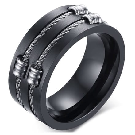 Zwarte stalen kabel ring-20mm