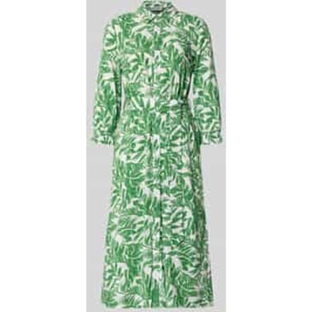 Midi-jurk van pure viscose met platte kraag