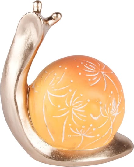Dekoratief | Slak 'Harry', goud/oranje, TC, 17x10x20cm | A250730