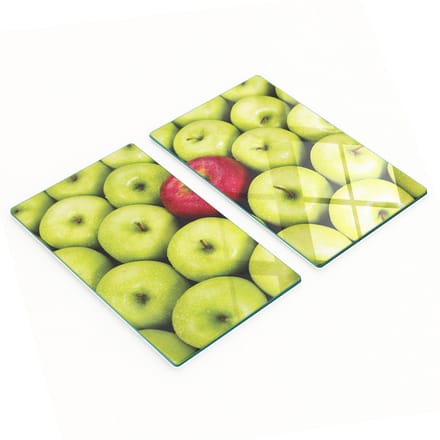 Multifunctionele decoratieve glazen borden met appelprint 2x30x52 cm