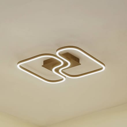 Lucande LED plafondlamp Amiya, 47,6 cm, zwart, aluminium