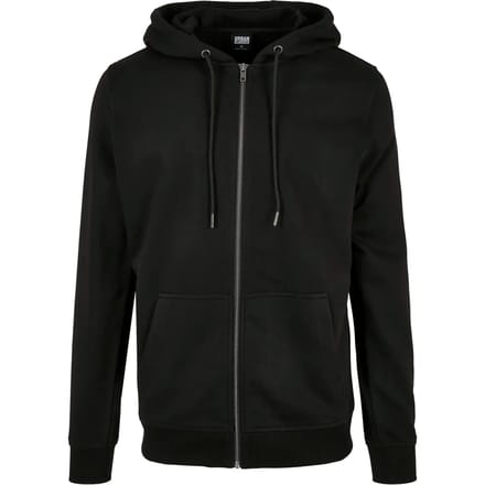 Urban Classics Basic Terry Zip Hoody Heren Vest met capuchon - zwart - L