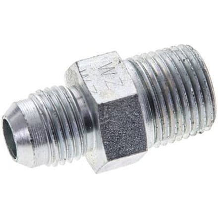 JIC  Dubbele Nippel UNF 9/16''-18 X 3/8'' NPT Staal 210bar [2 Stuks]